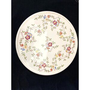 Vintage Cake Plate Floral Design 12” Diameter Excellent Condition
